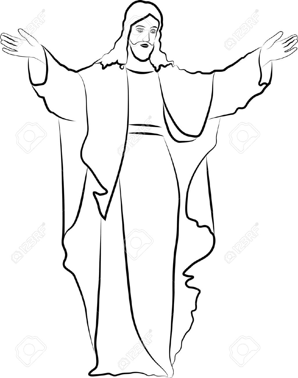 Desenho De Jesus Cristo Royalty Free Cliparts, Vetores, E