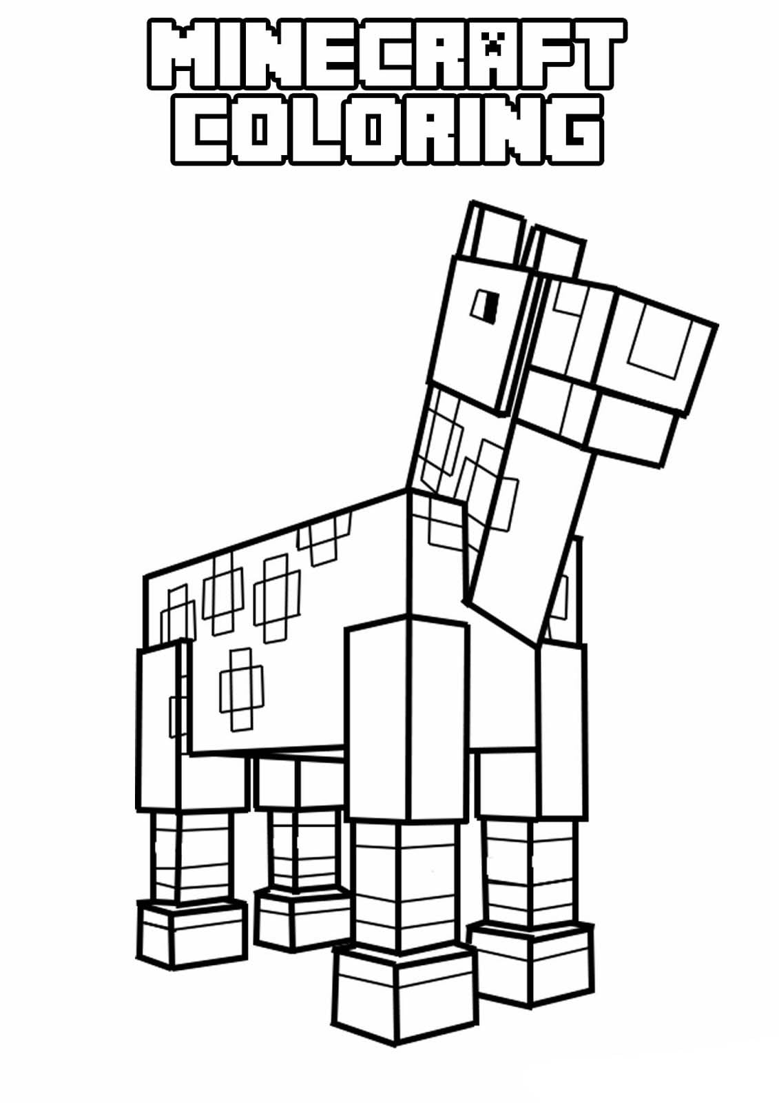 Desenho De Minecraft Cavalo Para Colorir