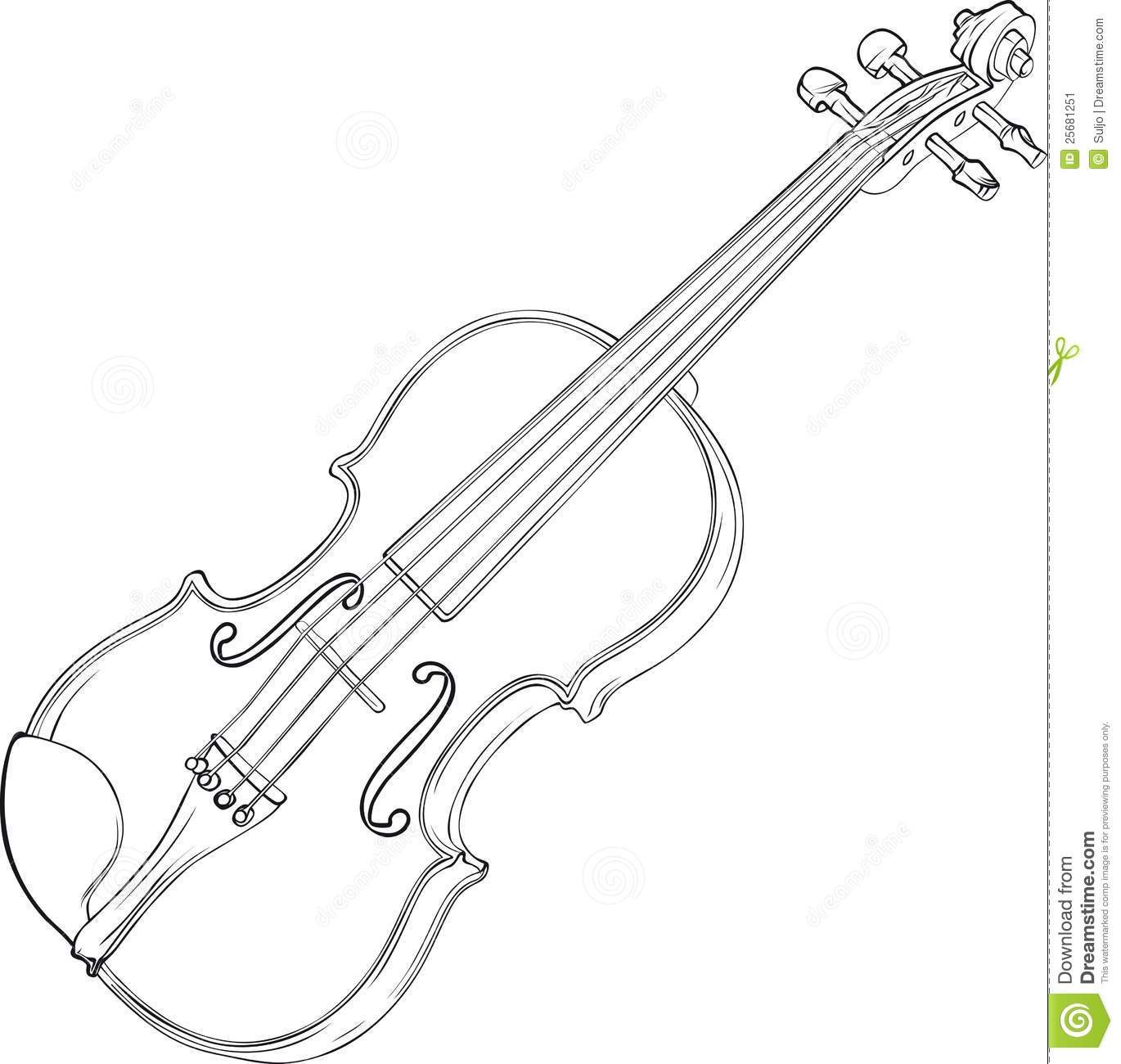 Desenho Do Violino Imagem De Stock