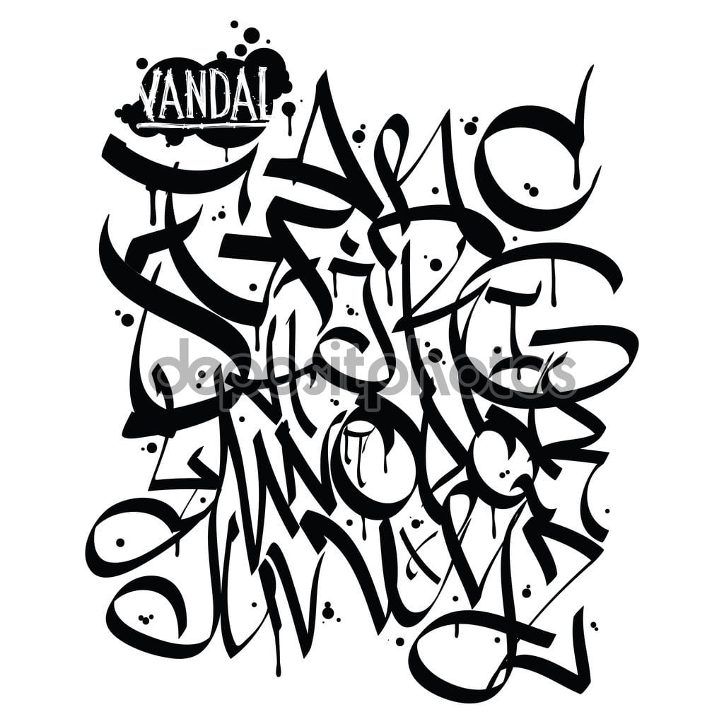Letras Do Alfabeto De Grafite Fonte  Projeto De Grafitti Hip