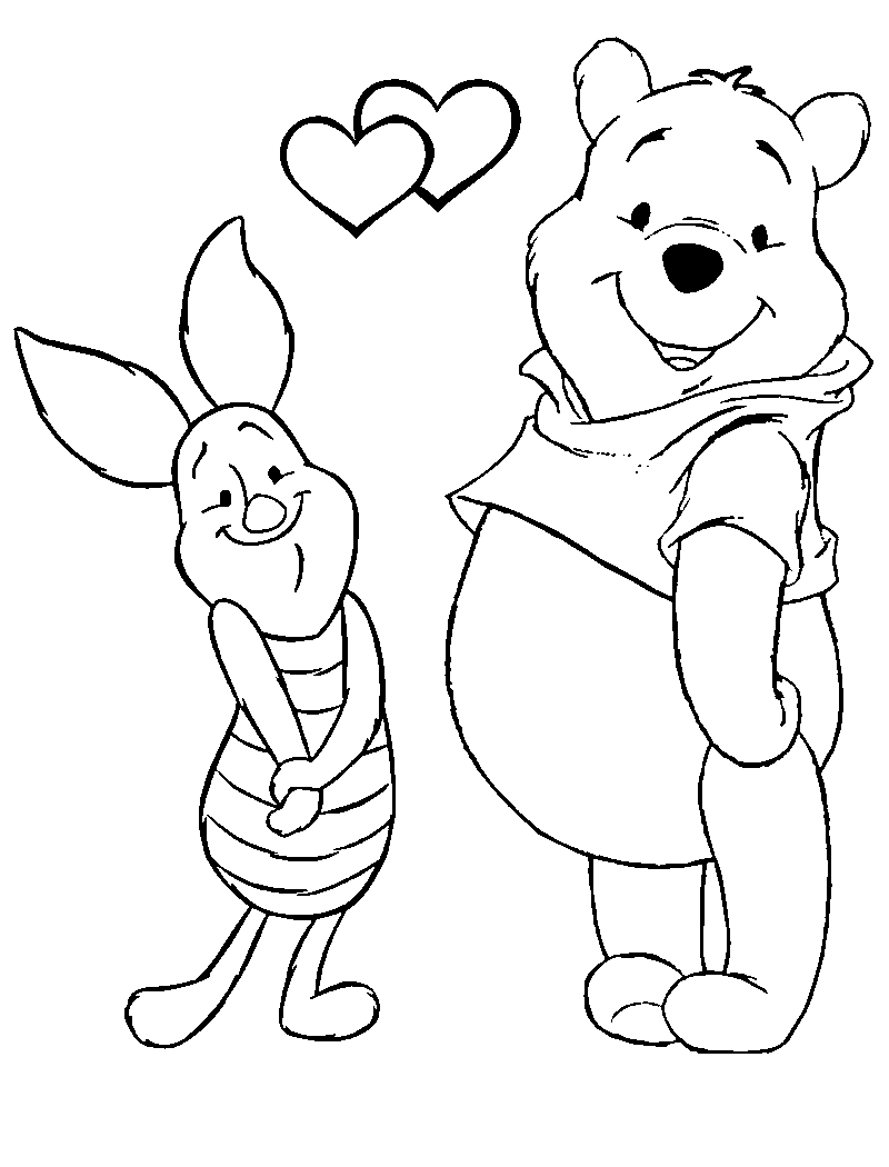 Desenho De Amigos Piglet E Pooh Para Colorir