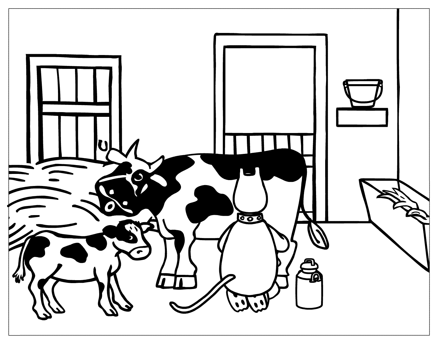 Desenho De Ordenha De Vaca Para Colorir