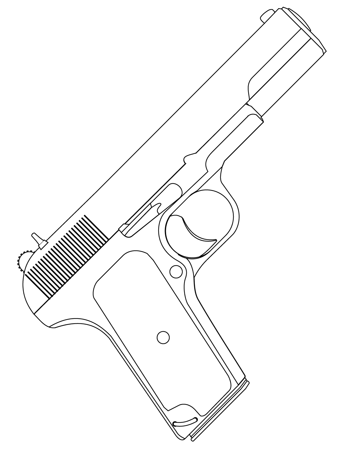 Desenho De Pistola AutomÃ¡tica Para Colorir