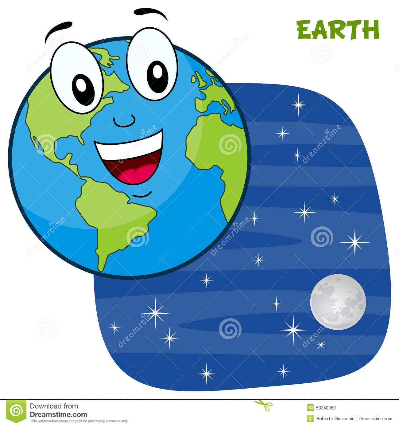 Desenhos Animados De Sorriso Da Terra Do Planeta Foto De Stock