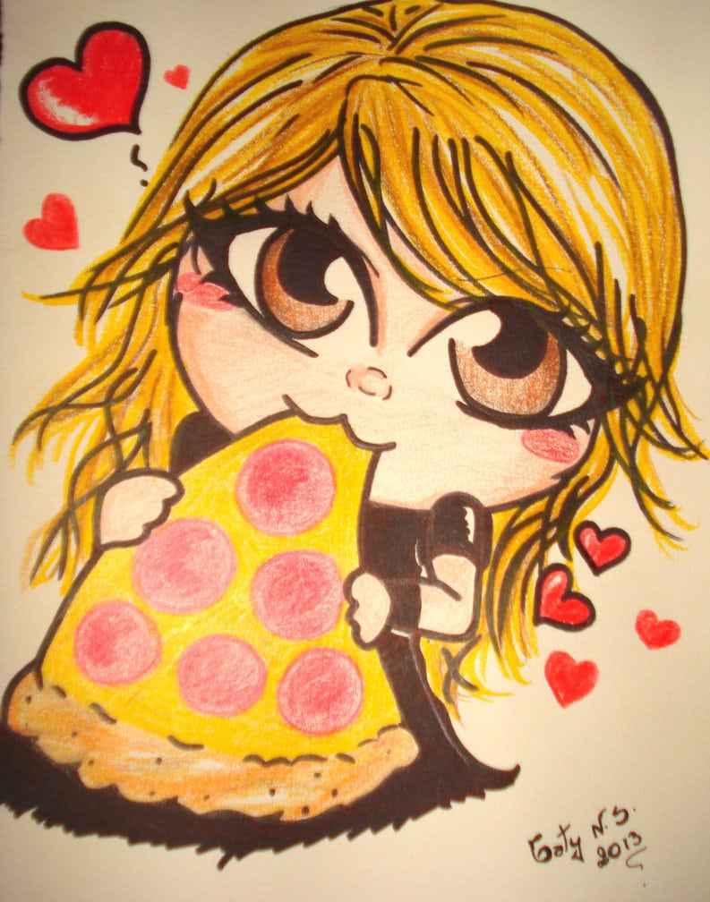 Meu Amor Por Pizza Traduzido Em Desenho By Tatyns On Deviantart