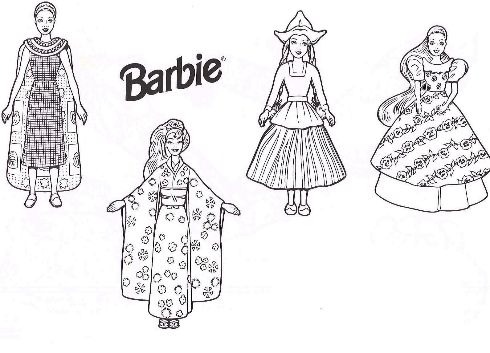 Vestidos Da Barbie Para Colorir E Imprimir