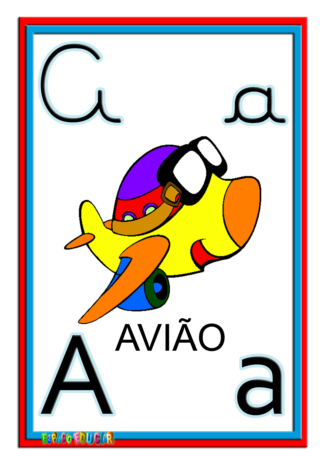 EspaÃo Educar  Alfabeto Ilustrado Colorido Cartazes De Parede