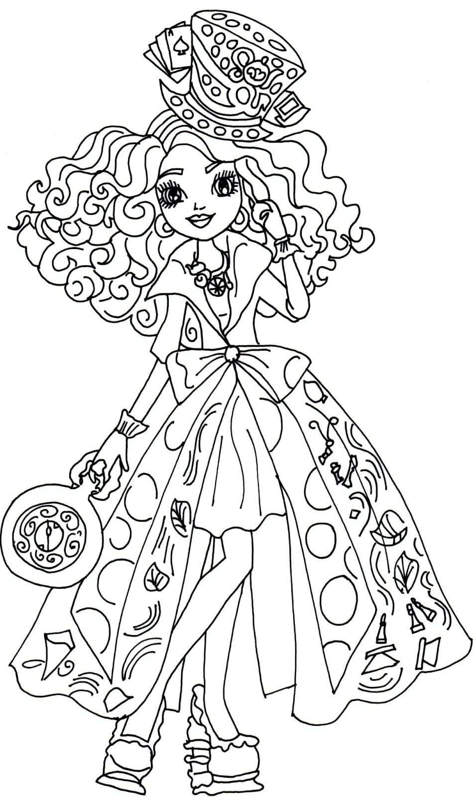 Free Printable Ever After High Coloring Pages  Madeline Hatter Way