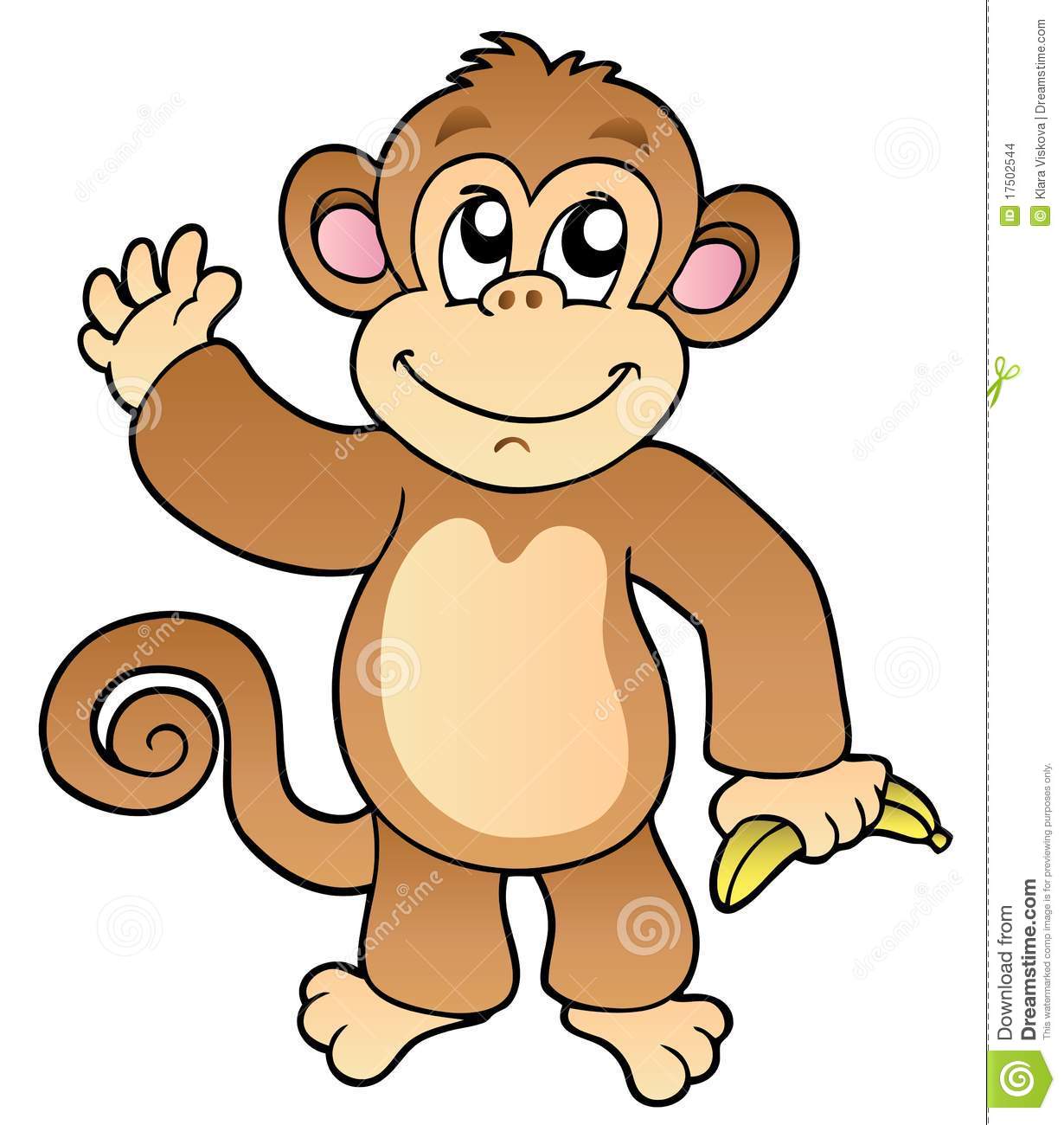 Macaco De OndulaÃ§Ã£o Dos Desenhos Animados Com Banana Imagens De