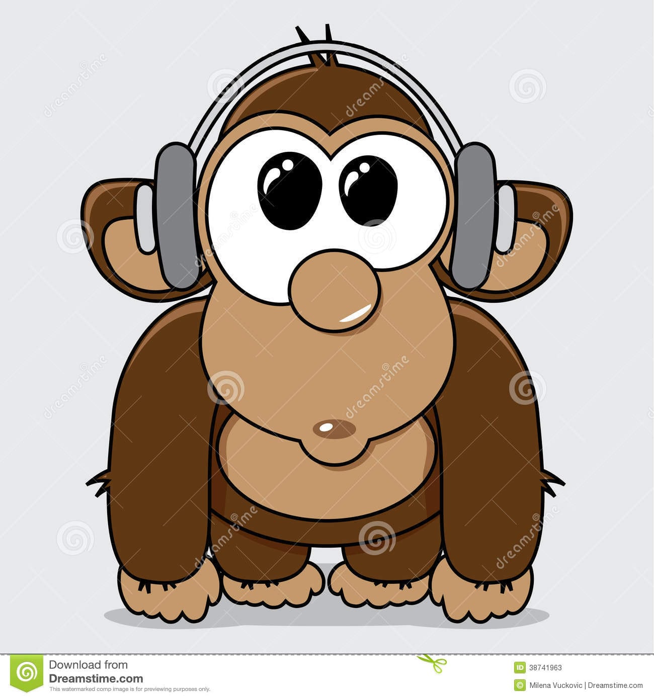 Macaco EngraÃ§ado Dos Desenhos Animados Com Fones De Ouvido Fotos