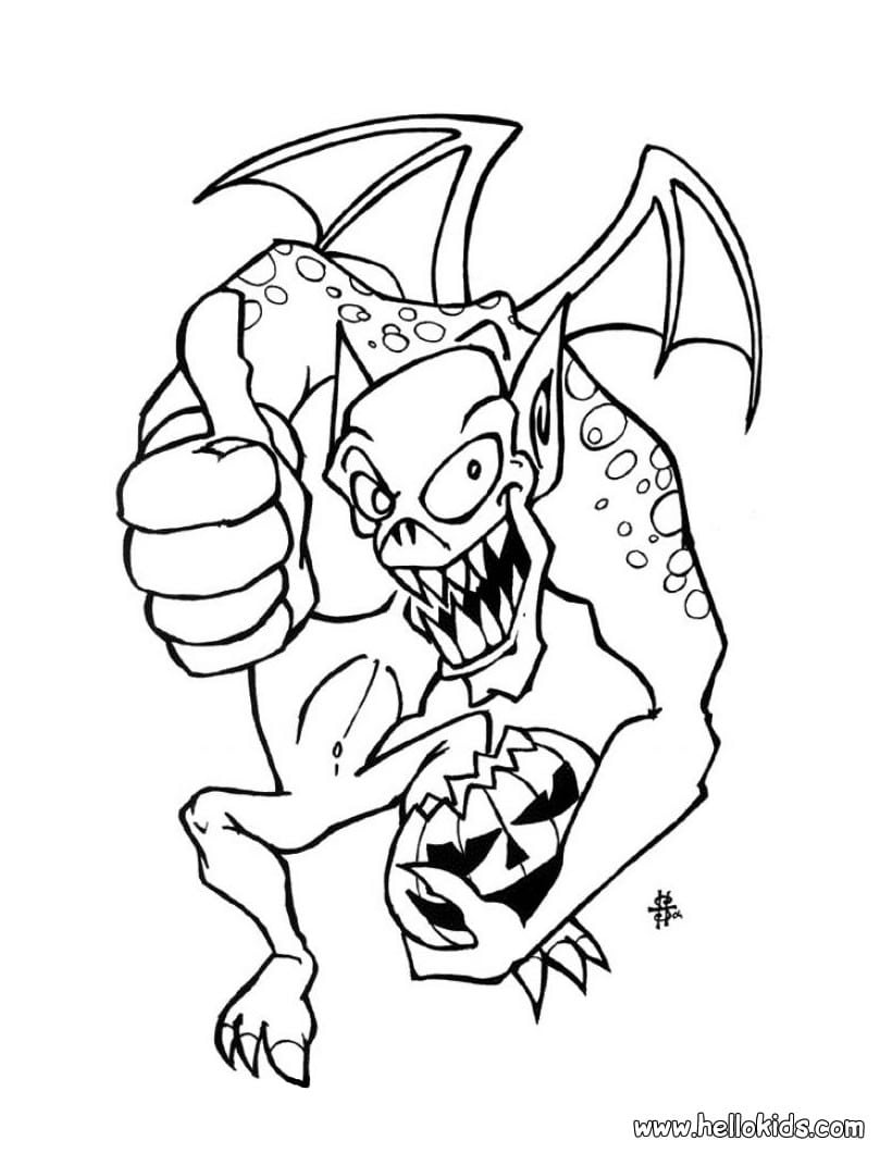 Desenhos Para Colorir De Desenho De Um Monstro Do Halloween Para