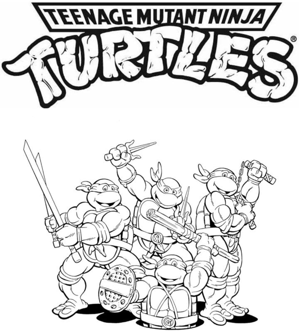 Desenhos Das Tartarugas Ninja Para Colorir, Pintar, Imprimir