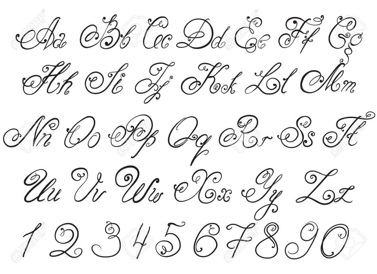 Vector MÃ£o Desenhada Letras Do Alfabeto Desenho CaligrÃ¡fico