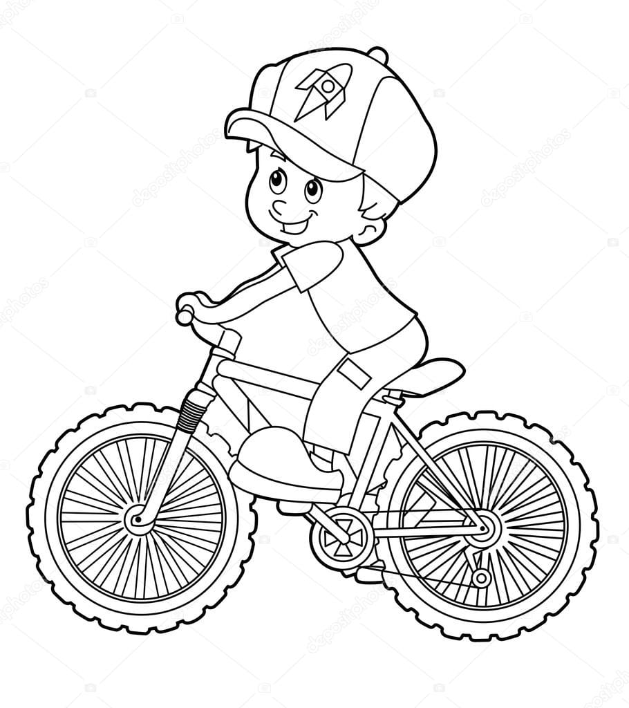 Bicicleta De EquitaÃ§Ã£o De CrianÃ§a Dos Desenhos Animados â Stock