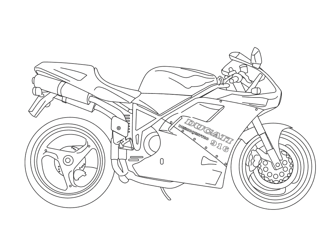 Desenhos De Moto Para Colorir