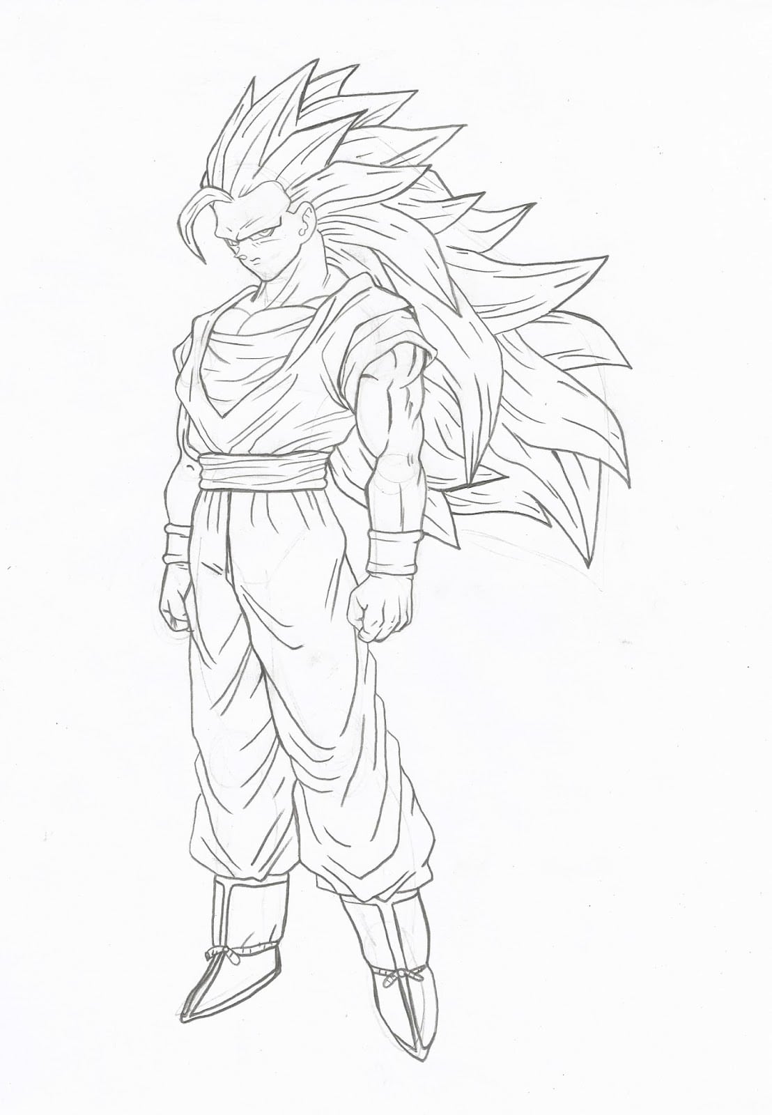 Como Desenhar Goku Super Sayajin 3