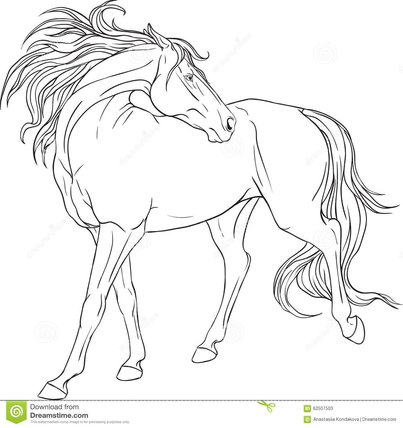 Livro Para Colorir Com Um Cavalo IlustraÃ§Ã£o Do Vetor
