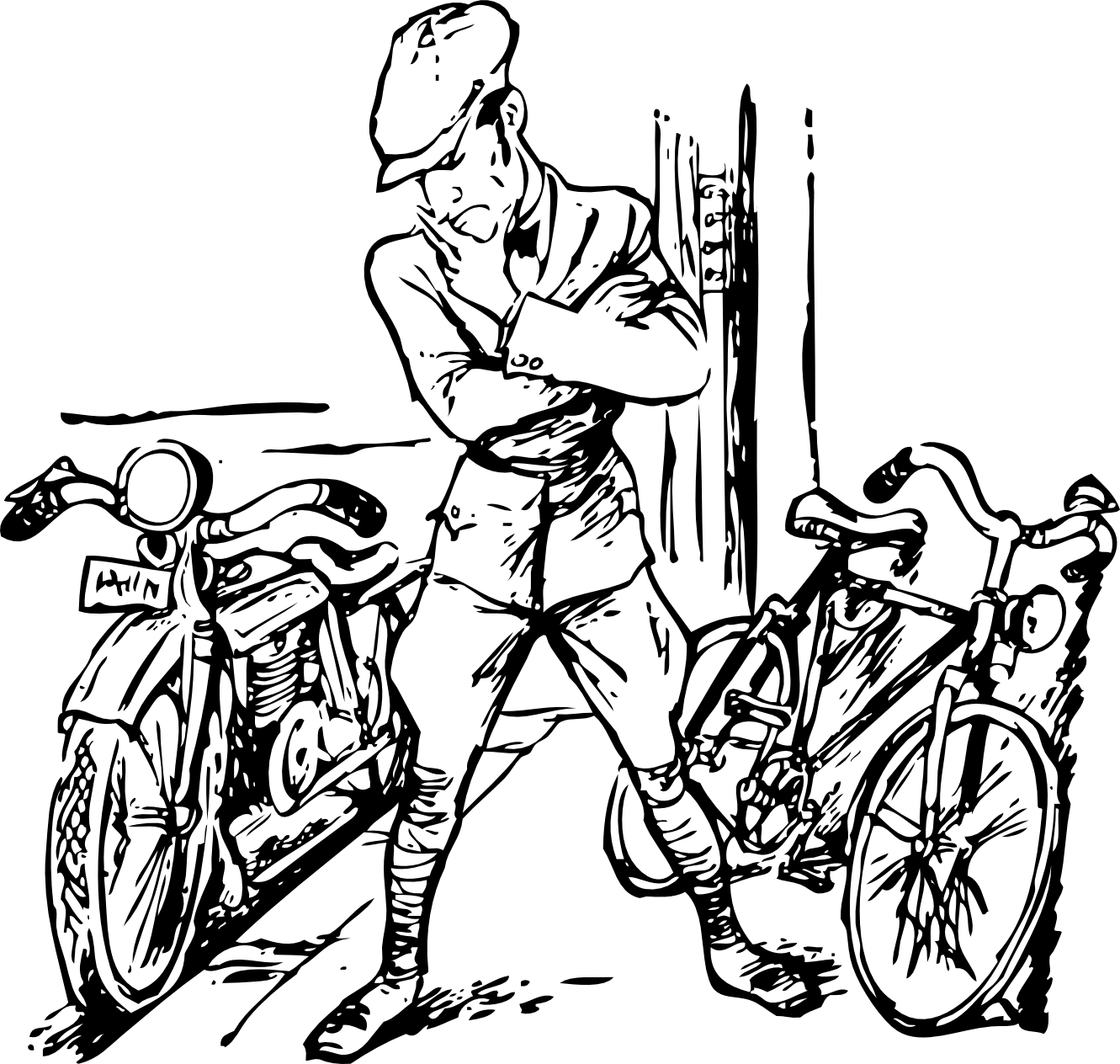 Desenho De Moto E Bicicleta Para Colorir