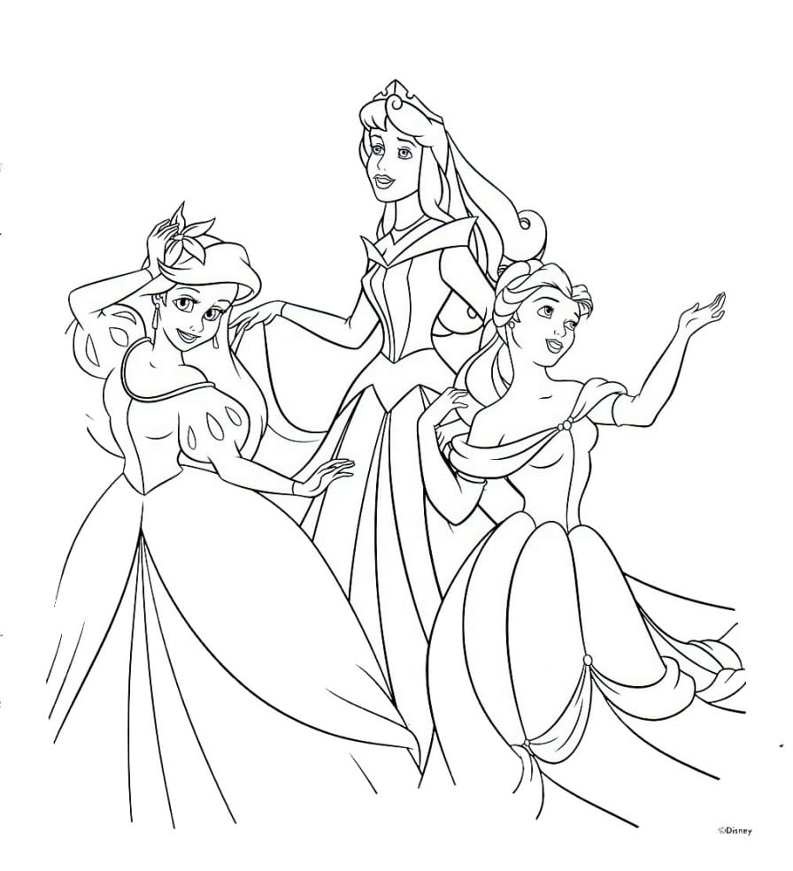Desenhos Das Princesas Disney Para Pintar, Colorir, Imprimir Ou