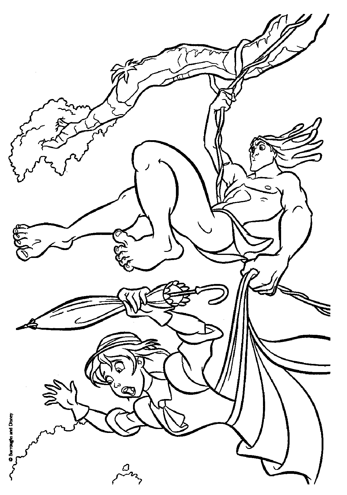 Desenho De Aventuras De Tarzan E Jane Para Colorir â Matring Org