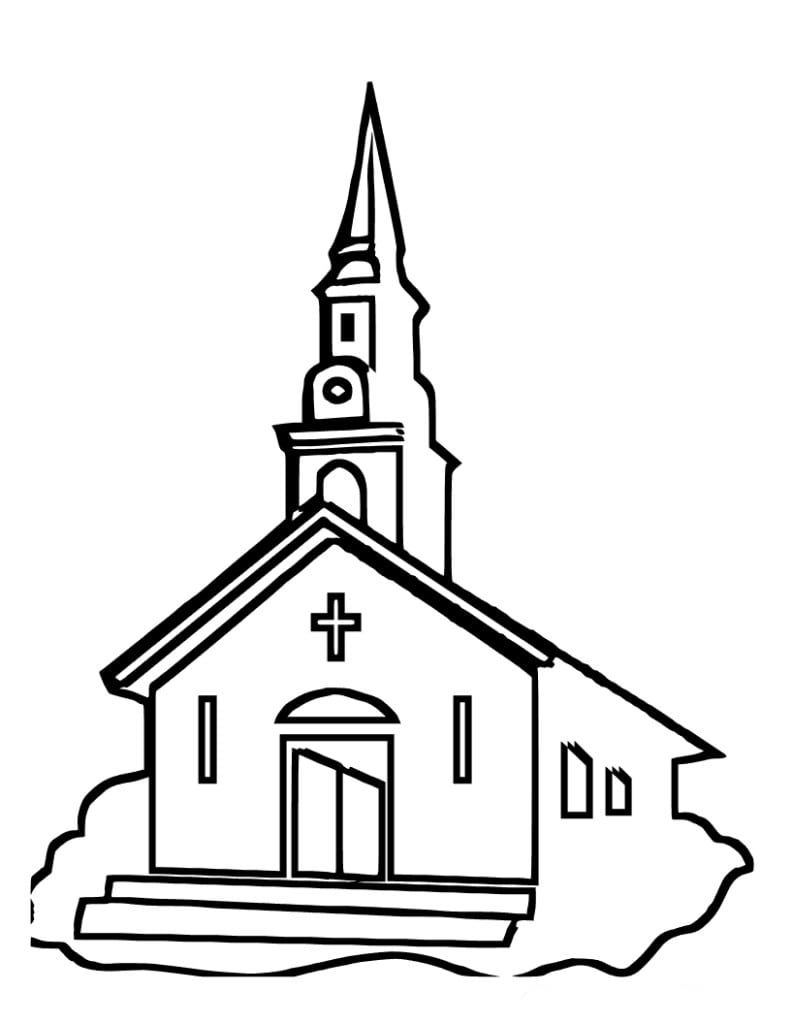 Desenho De Igreja Da Cidade Para Colorir