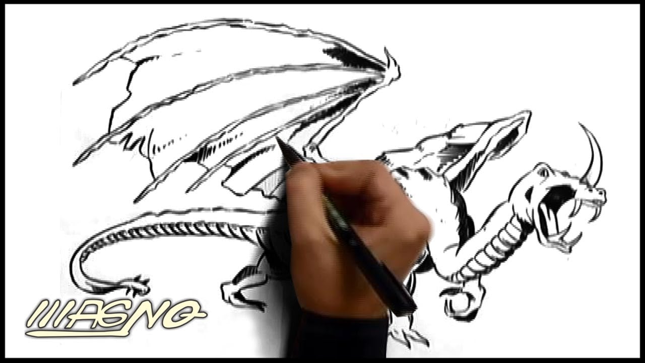 Curso De Desenho  Como Desenhar Um DragÃ£o (how To Draw A Dragon