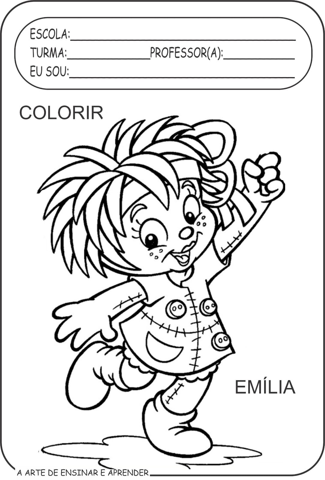 Desenho Da Boneca Emilia Para Colorir â Pampekids Net