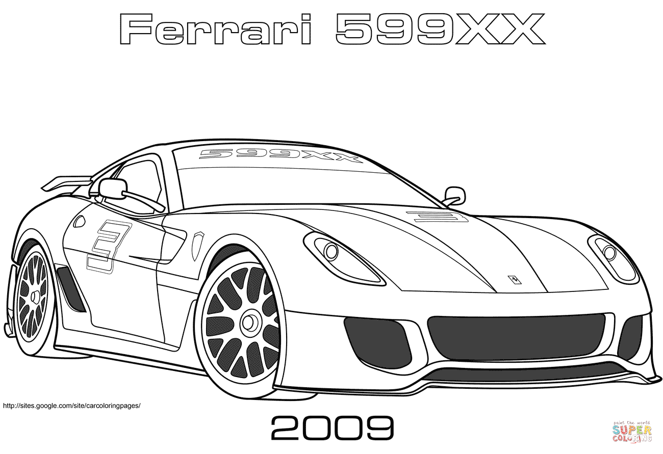 Desenho De 2009 Ferrari 599xx Para Colorir