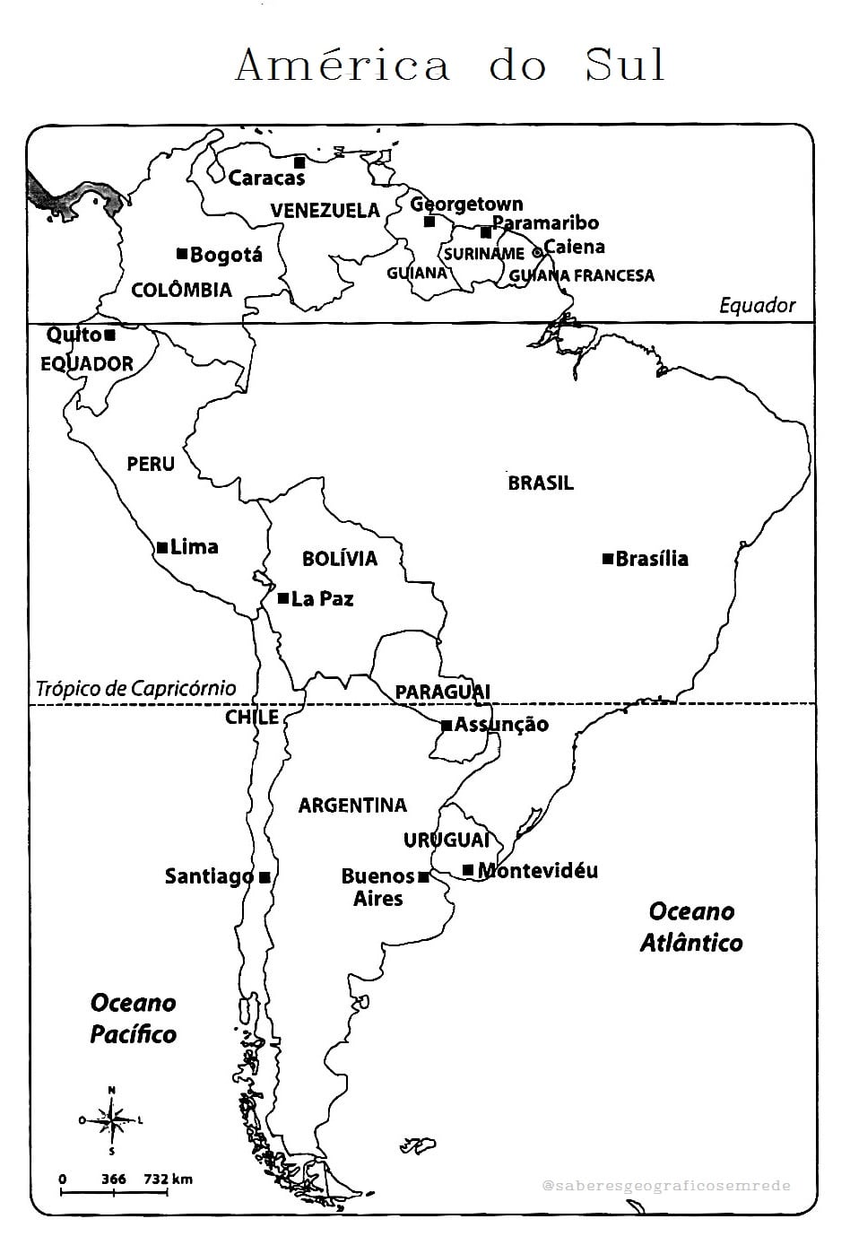 Mapa AmÃ©rica Do Sul Para Colorir