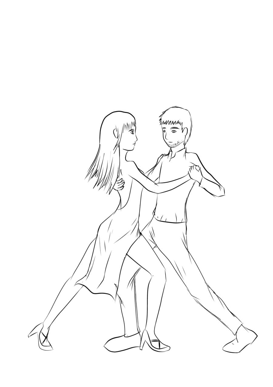 Desenho De Baile Tango Para Colorir