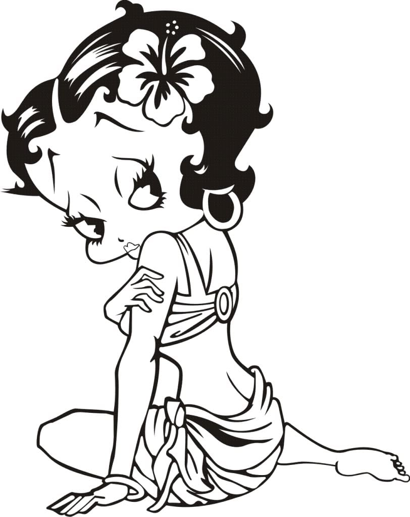 Desenho De Betty Boop Casual Para Colorir