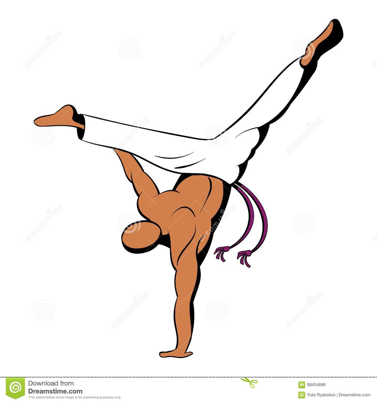 Desenhos Animados Do Ã­cone Do DanÃ§arino De Capoeira IlustraÃ§Ã£o Do