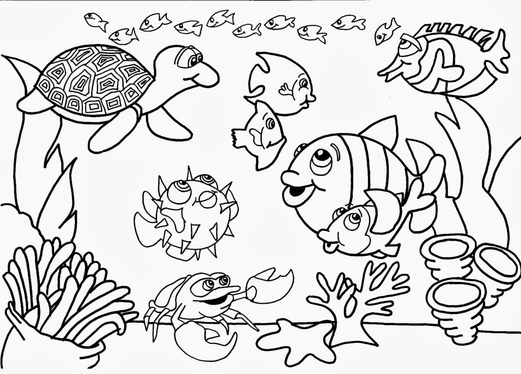 Desenhos Para Colorir Animais No Fundo Do Mar