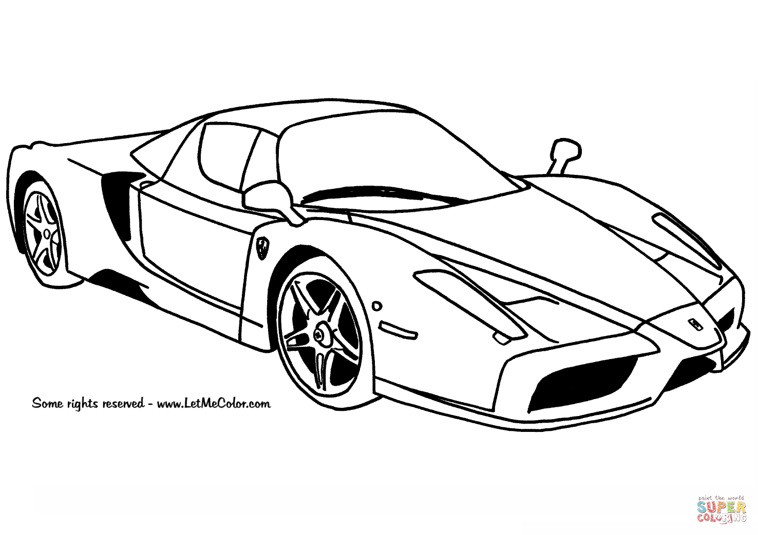 Desenho De Carro Ferrari Enzo Para Colorir