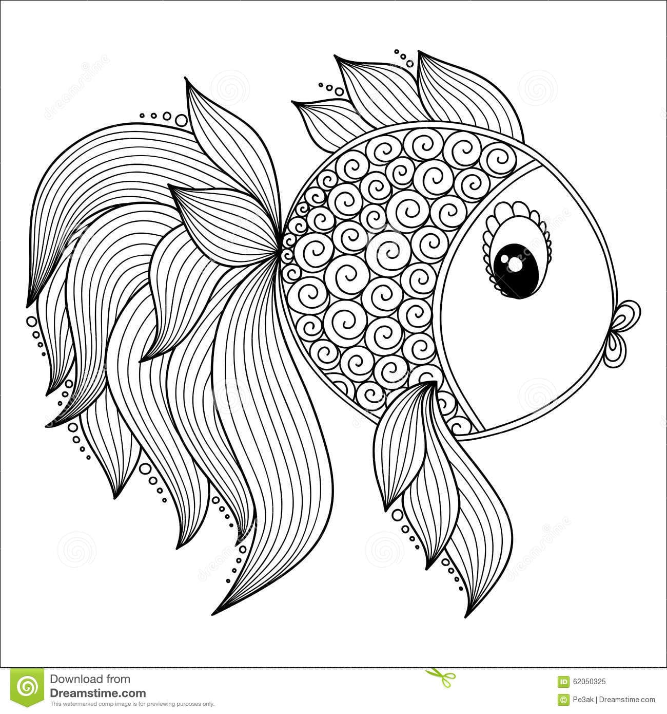 Teste PadrÃ£o Para O Livro Para Colorir Peixes Bonitos Dos Desenhos