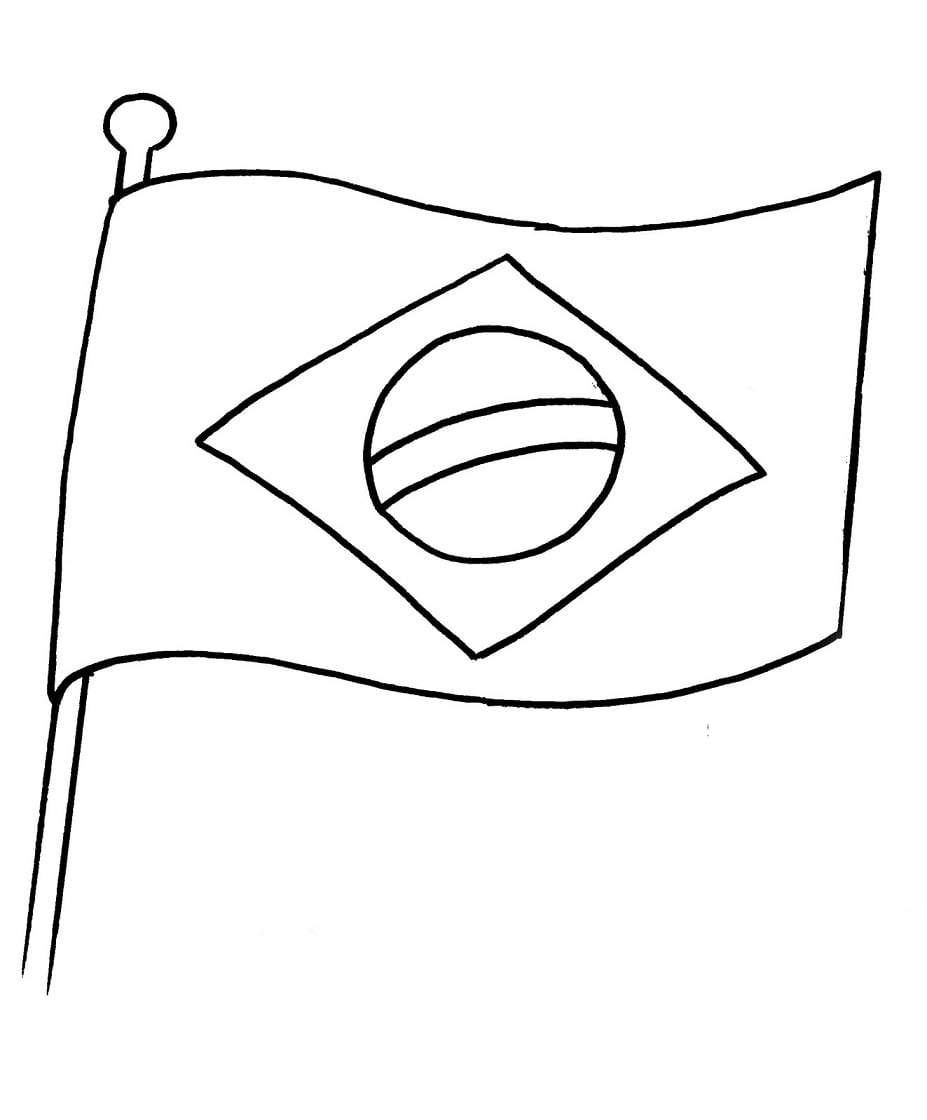 Desenho De Bandeira Para Colorir