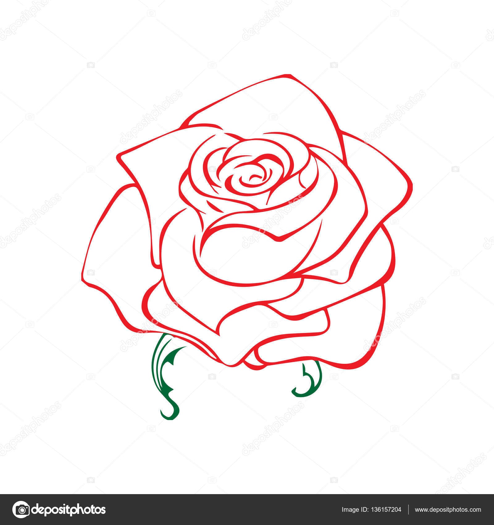 Desenho De Rosa  Elemento De Design De Flor  IlustraÃ§Ã£o Em Vetor