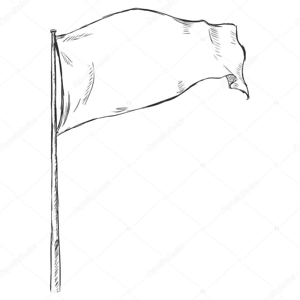 Desenho IlustraÃ§Ã£o  Bandeira Tremulando Ao Vento â Vetores De