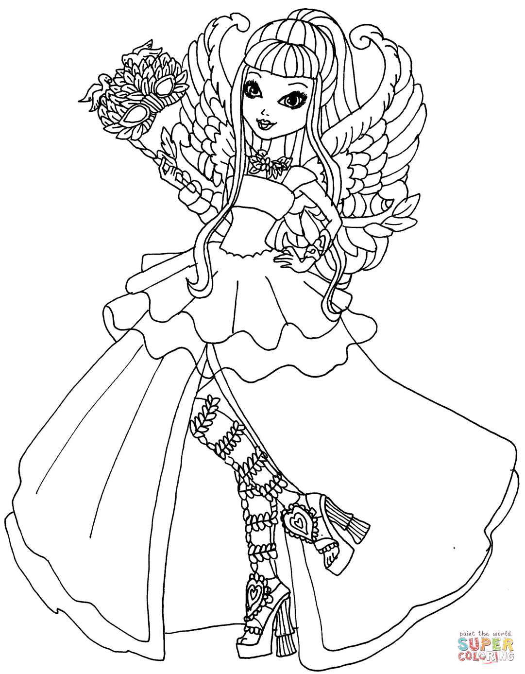 Ever After High C A  Cupid Thronecoming Coloring Page