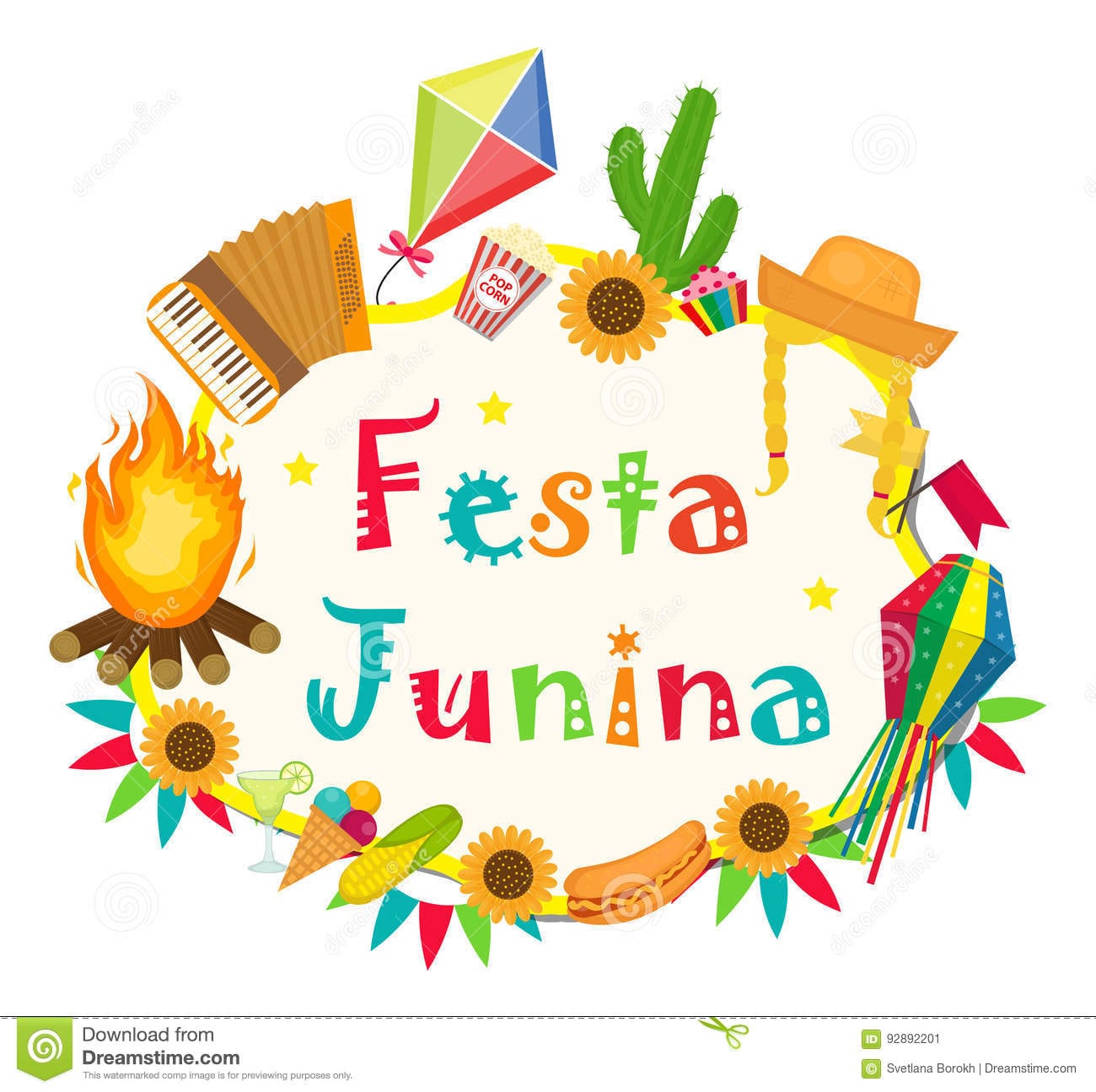 Festa Junina Frame With Space For Text  Brazilian Latin American