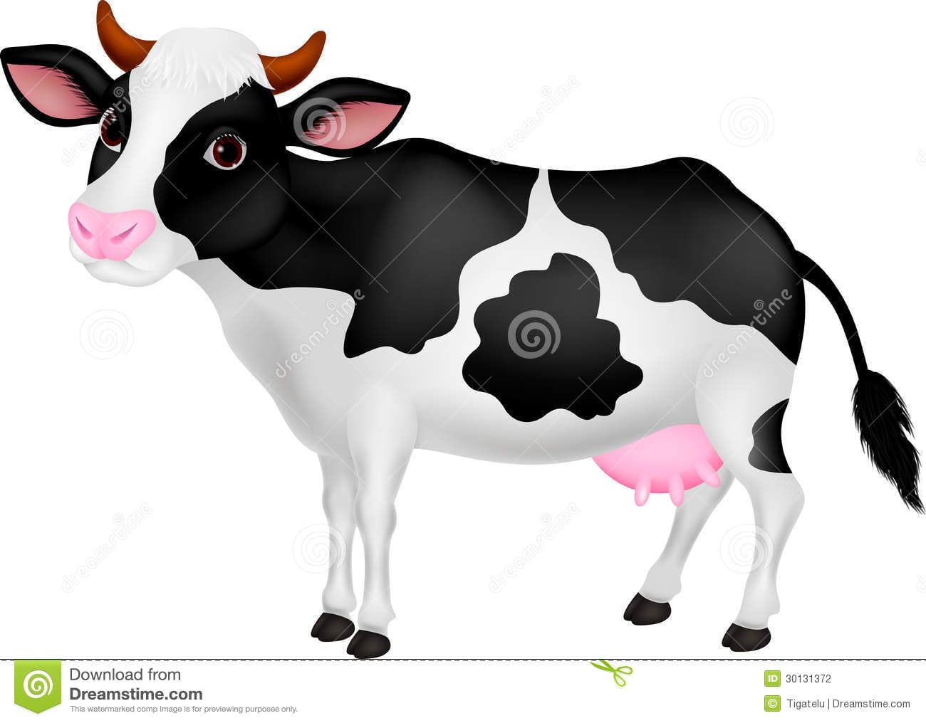 Desenhos Animados Bonitos Da Vaca IlustraÃ§Ã£o Do Vetor