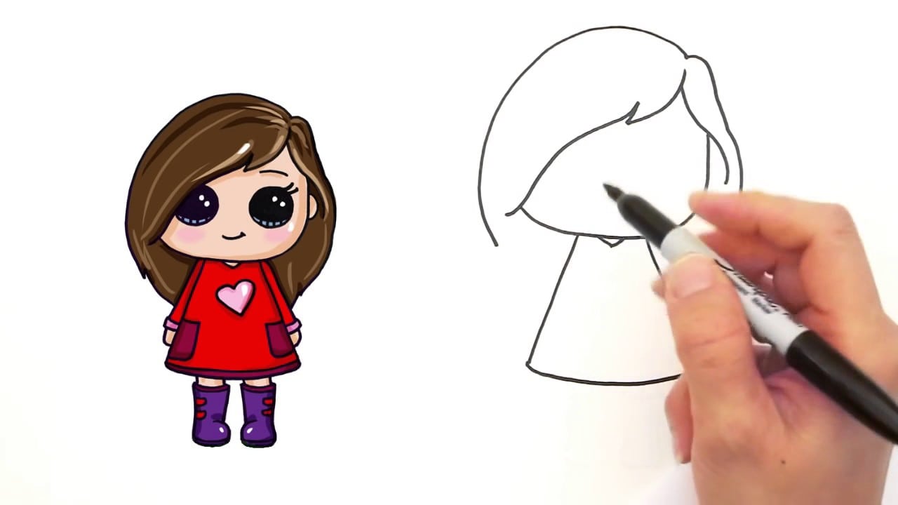 Como Desenhar Uma Menina FÃ¡cil E Bonito   1