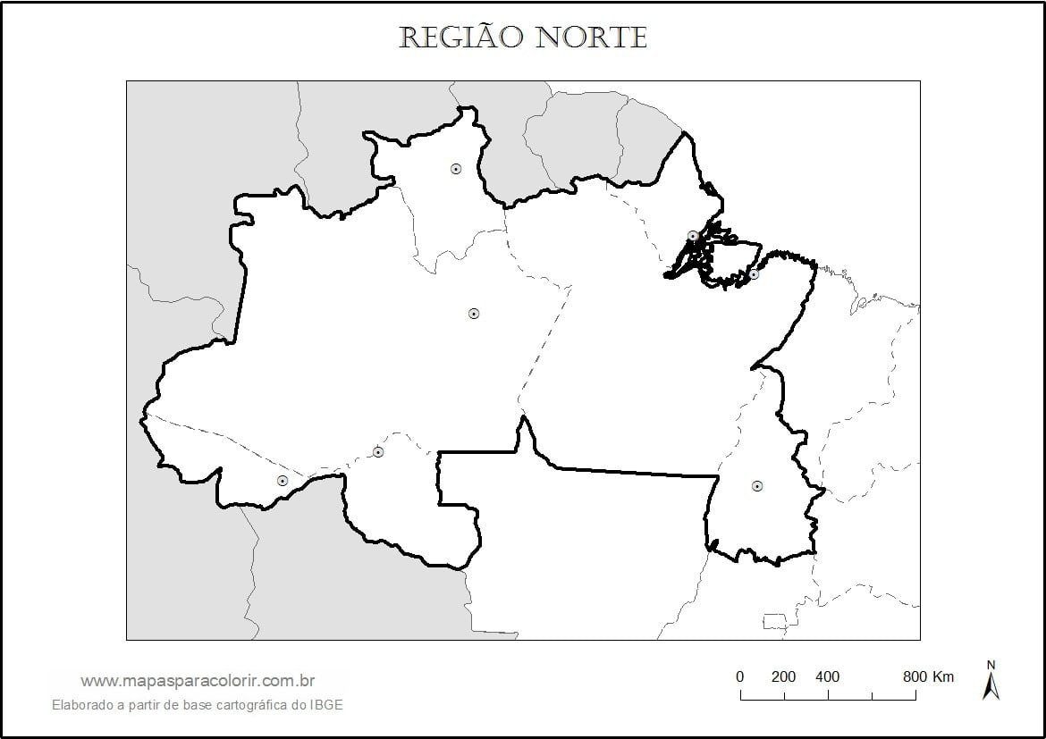 Mapa Da RegiÃ£o Norte Para Colorir