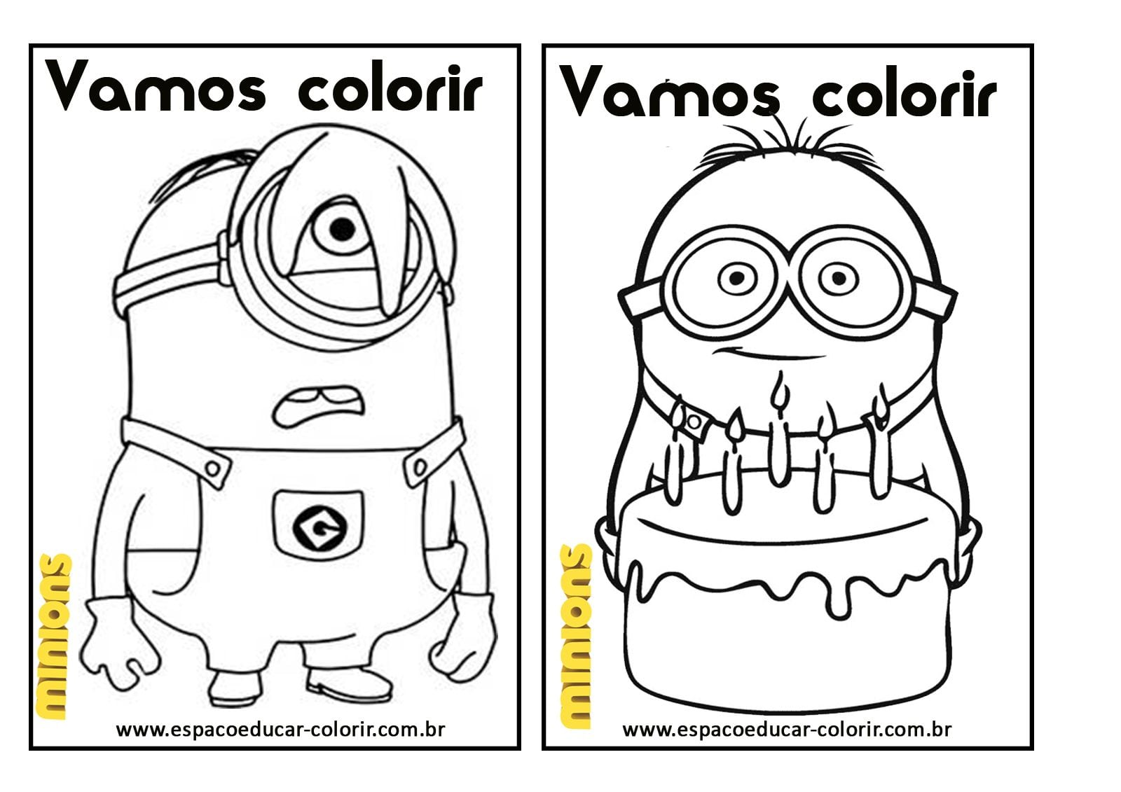 EspaÃ§o Educar Desenhos Para Colorir   Livro De Colorir Dos Minions