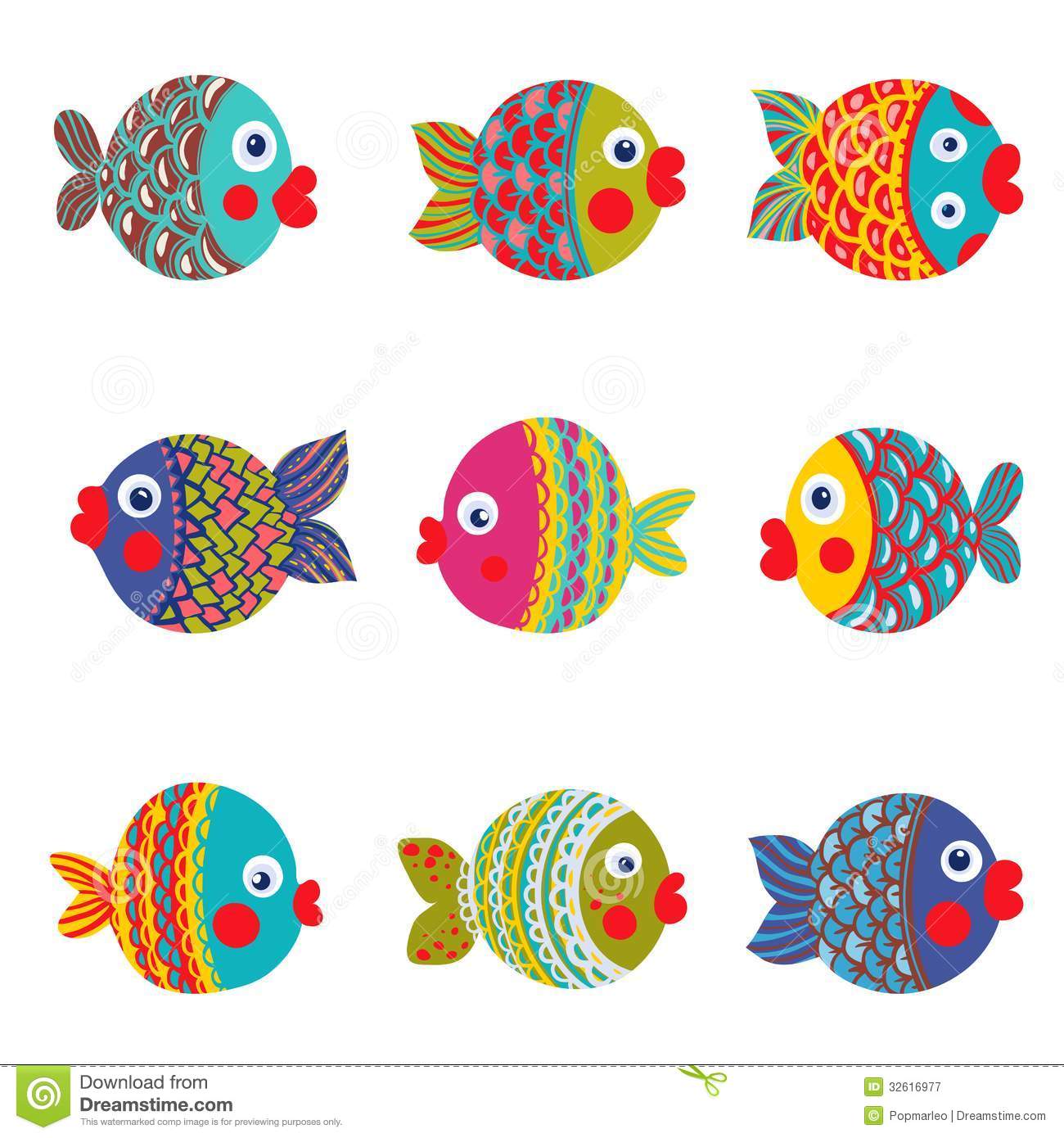 Desenhos De Peixes Coloridos Para Imprimir