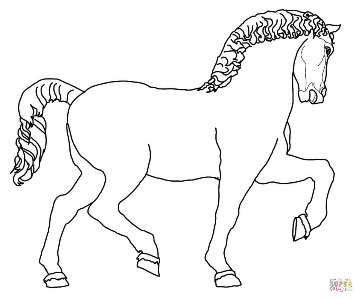 Desenho De Escultura De Cavalo De Leonardo Para Colorir