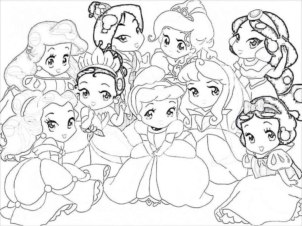 Desenho De Princesas Da Disney Baby Para Colorir
