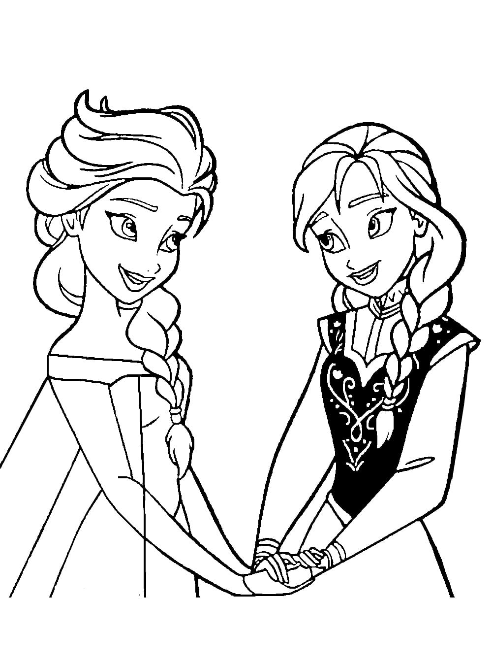 Anna E Elsa Frozen Para Pintar E Imprimir