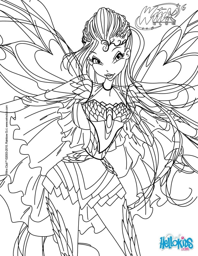 Bloom, Transformation Bloomix Coloring Page