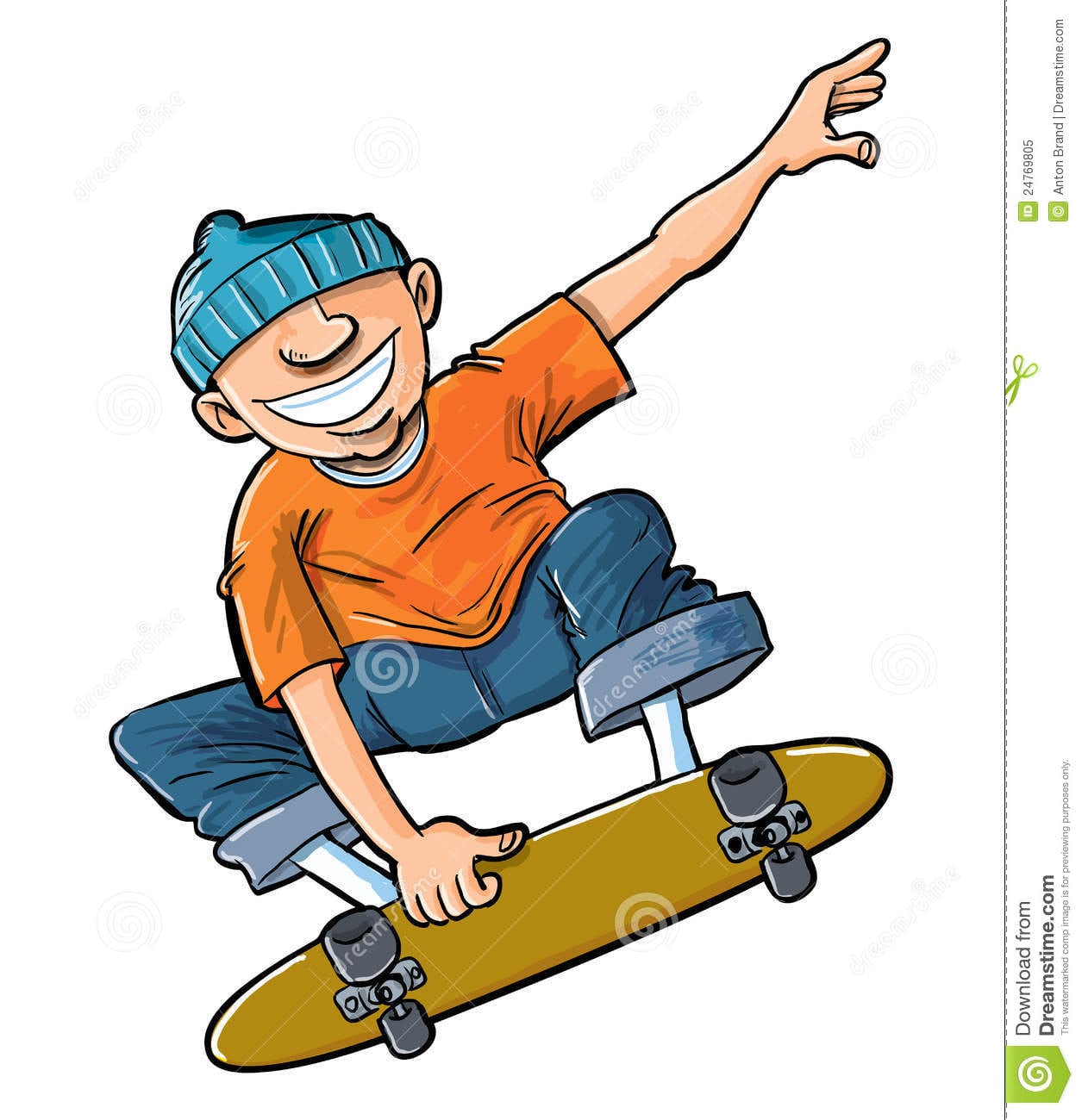 Desenhos Animados Do Menino Que Saltam Em Seu Skate  IlustraÃ§Ã£o